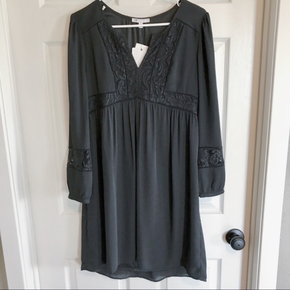 DR2 Daniel Rainn long sleeve dress black sz small